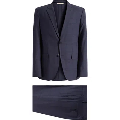 Hugo Boss Boss Huge Slim Fit Dark Blue Check Suit