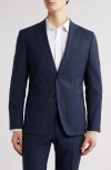 Hugo Boss Boss Huge Slim Fit Houndstooth Microcheck Sport Coat In Dark Blue