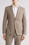 Hugo Boss Boss Huge Slim Fit Houndstooth Microcheck Sport Coat In Light Beige