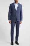 Hugo Boss Boss Huge Slim Fit Mélange Stretch Wool Suit In Blue