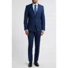 Hugo Boss Boss Huge Slim Fit Navy Glen Plaid Wool Suit In Dark Blue