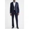 Hugo Boss Boss Huge Slim Fit Solid Wool Suit In Blue