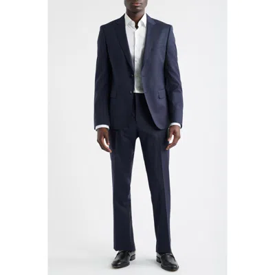 Hugo Boss Boss Huge Slim Fit Solid Wool Suit In Blue