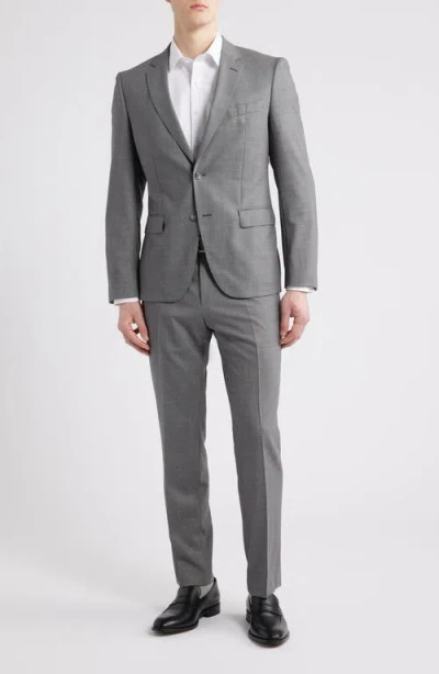 Hugo Boss Boss Huge Slim Fit Stretch Virgin Wool 3-piece Suit In Open Grey