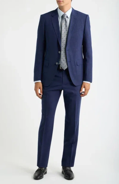 Hugo Boss Boss Huge Trim Fit Virgin Wool Suit In Blue