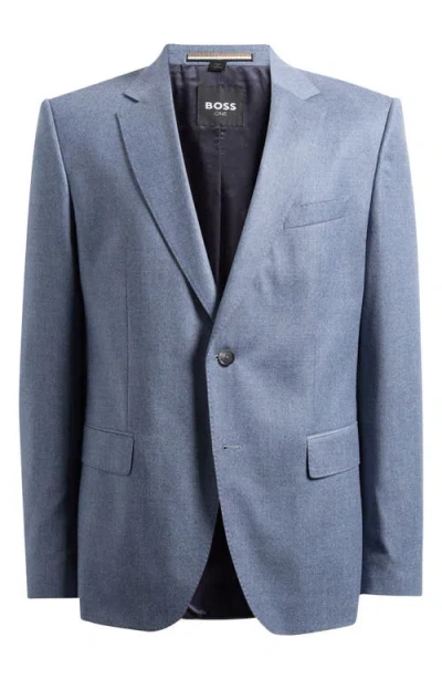 Hugo Boss Boss Huge Trim Fit Wool Mélange Sport Coat In Blue