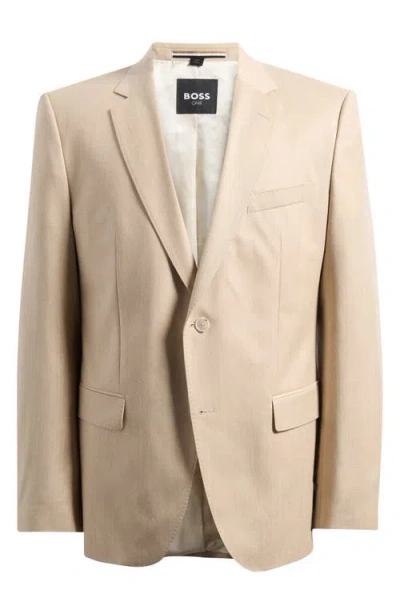 Hugo Boss Boss Huge Trim Fit Wool Mélange Sport Coat In Brown