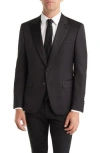Hugo Boss Boss Huge Tux Virgin Wool Sport Coat In Black
