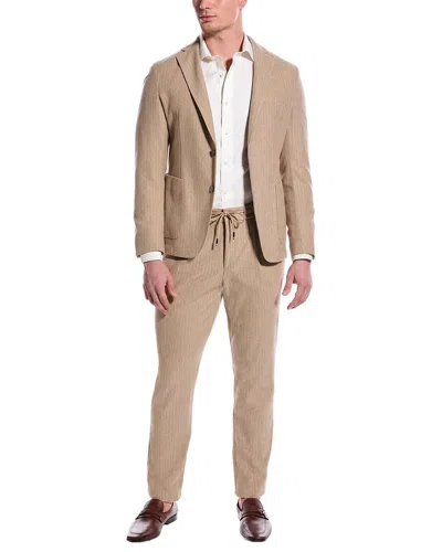 Pre-owned Hugo Boss Boss  2pc Slim Fit Suit Men's In Brown