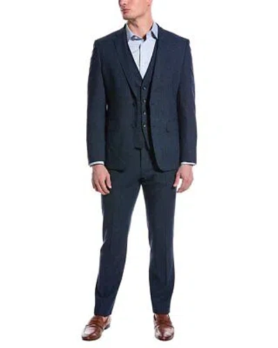 Pre-owned Hugo Boss Boss  3pc Slim Fit Wool-blend Suit Men's In Blue