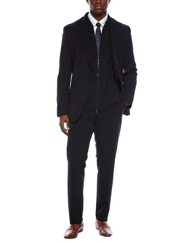 Hugo Boss 3pc Wool-blend Suit In Blue