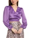 Hugo Boss Banella Crop Blouse In Purple