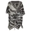 Hugo Boss Boss  Belted Tunic In Multicolor Cotton In Multi