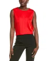 Hugo Boss Boss Bemula Sleeveless Silk Top In Red