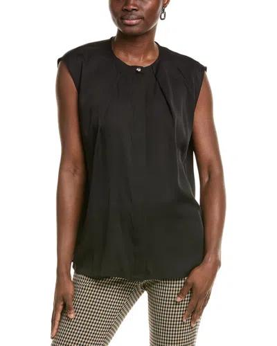 Hugo Boss Boss  Bielli Silk-blend Top In Black