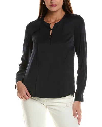 Hugo Boss Boss  Binika 2 Silk-blend Blouse In Blue
