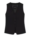 Hugo Boss Boss  Button-up V-neck Waistcoat In Black