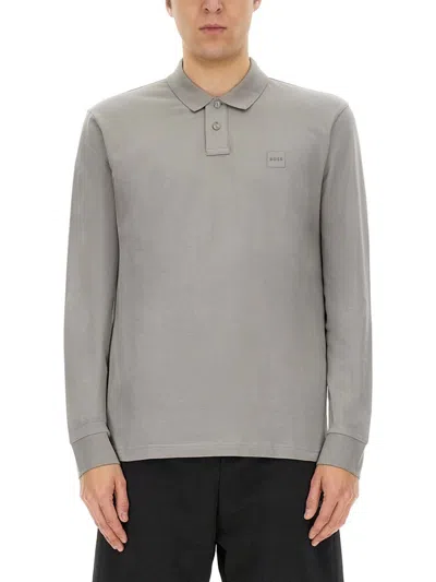 Hugo Boss Boss Passerby Polo Shirt In Grey