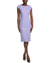 Hugo Boss Dekaliah Wool Sheath Dress In Purple