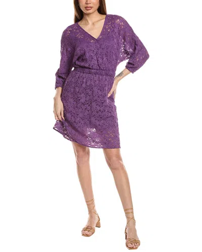 Hugo Boss Macram-lace Dress With Elasticated Waistband In Light Purple