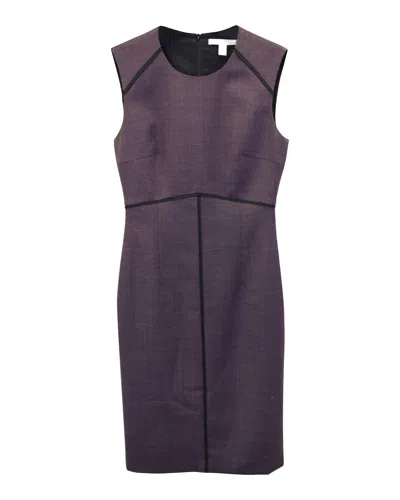 Hugo Boss Boss  Difana Piped Sheath Dress In Purple Polyester
