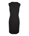 Hugo Boss Boss  Dirusa Crewneck Sleeveless Pencil Dress In Black Wool In Black
