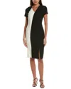 Hugo Boss Dahota Colorblock Sheath Dress In Black