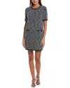 Hugo Boss Dotira Boucle Shift Dress In Gray
