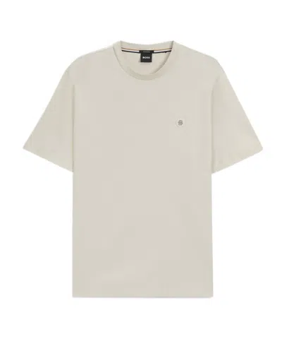 Hugo Boss Boss  Double B-monogram Crewneck T-shirt In Neutral