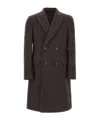 Hugo Boss Cappotto Doppiopetto In Misto Alpaca Marrone Scuro In Brown