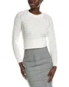 Hugo Boss Boss  Fino Basketweave Knit Sweater In White