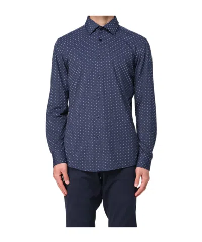 Hugo Boss H-hank-kent Patterned Shirt In Blue