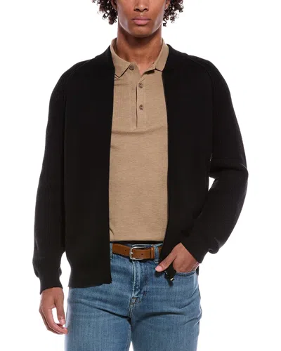 Hugo Boss Boss  Grissino Wool-blend Cardigan In Black