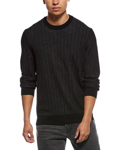Hugo Boss Habito Wool-blend Crewneck Sweater In Black