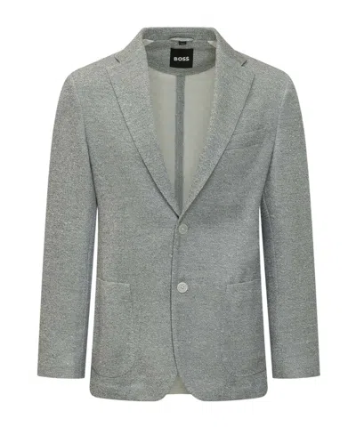 Hugo Boss Grey Notched Lapel Blazer In Gray