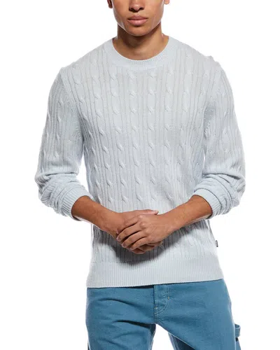 Hugo Boss Boss  Hetico Wool & Cashmere-blend Crewneck Sweater In Blue
