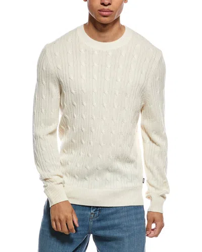 Hugo Boss Boss  Hetico Wool & Cashmere-blend Crewneck Sweater In Neutral