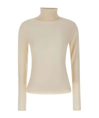 Hugo Boss Boss  High-neck Jersey Top In Neutral