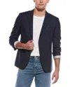 Hugo Boss Boss  Hutson Slim Fit Wool & Silk-blend Blazer In Blue