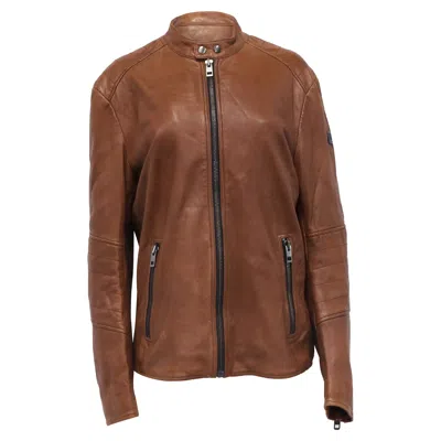 Hugo Boss Boss  Jacket In Brown Leather