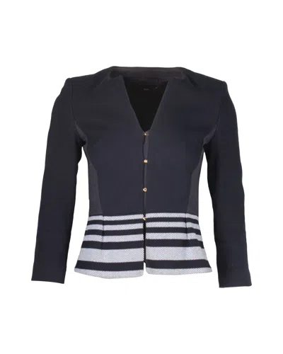 Pre-owned Hugo Boss Boss  Jeisina Blazer In Navy Blue Cotton