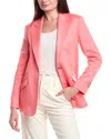 Hugo Boss Boss  Jopeta Linen-blend Blazer In Pink