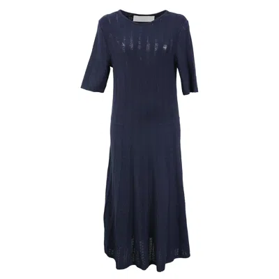 Hugo Boss Boss  Knee Length Dress In Navy Blue Viscose