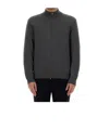 Hugo Boss Zip Cotton Cardigan In Gray