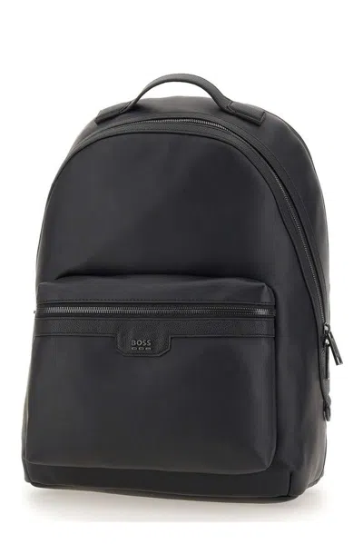 HUGO BOSS BOSS HUGO BOSS LOGO LETTERING ZIPPED BACKPACK 