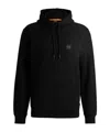 Hugo Boss Cotton-terry Hoodie With Logo Patch In Black