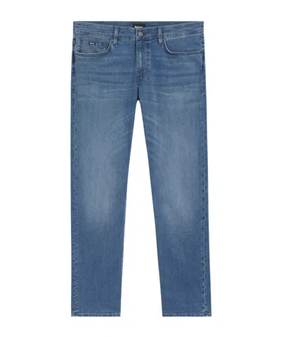 Hugo Boss Boss  Logo Patch Slim-fit Jeans In Blue