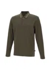 Hugo Boss Long-sleeve Polo Shirt In Brown