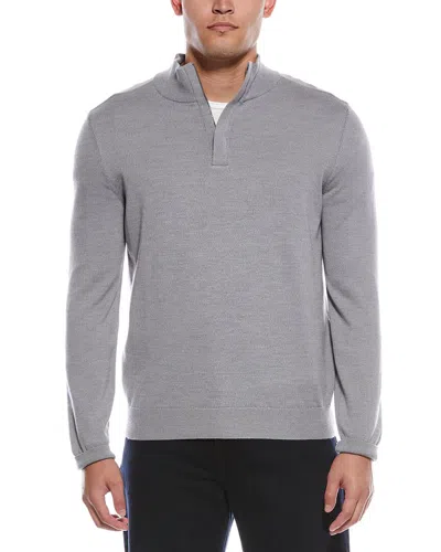 Hugo Boss Boss  Lorman-d Wool-blend 1/4-zip Sweater In Gray