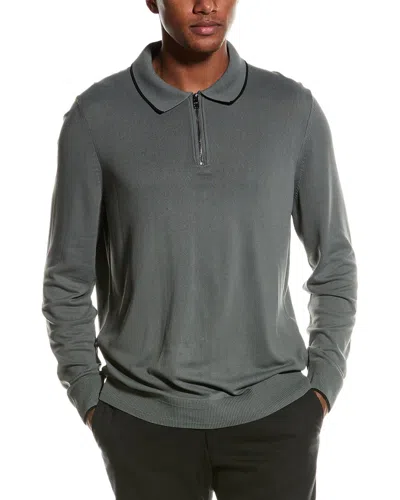 Hugo Boss Luno 1/4-zip Polo Sweater In Grey